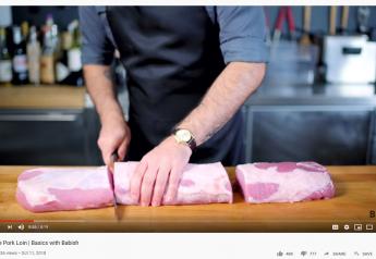 The National Pork Board features content on YouTube on a variety of topics like this one on how to break a whole pork loin into several meals.