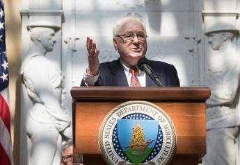 World Food Prize President Amb. Kenneth M. Quinn talks about the WFP and announces The WFP 2018 Laureates Drs. Lawrence Haddad and David Nabarro during a ceremony at the U.S. Department of Agriculture (USDA) headquarters in Washington, D.C. in June 25, 2018. 