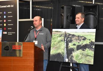 Mike Ehlers, a pig farmer from Marathon, Iowa, discussed how they installed a bioreactor on their pork farm Wednesday during a press conference at the Iowa Pork Congress.