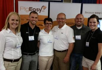 (l-r): Katie, Ross, Karen, Dave, Ben and Mary. Dave, Karen, Ben and Katie are working operators of PigEasy. Mary and Ross, along with son-in-laws Clint and Nick, help out when they can at various trade shows and company events. 
