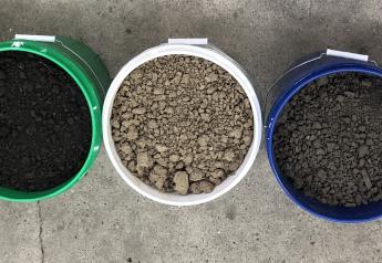 Each bucket represents a different soil type in a single field.