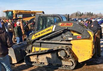 Claiming the second-highest auction price ever, this 2012 New Holland C232 with 827 hours sold for $37,000 at a Jan. 20, 2018, farm auction in Ohio.