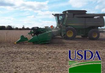 USDA-soybean-harvest-green-combine