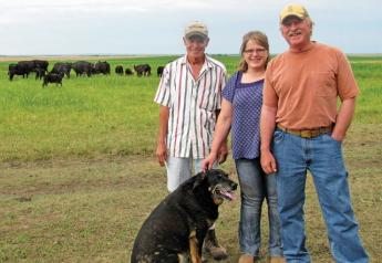 Terry, left, DenaMarie and Wayne Springer are transitioning from row crops to open-pollinating corn and direct-to-consumer beef.