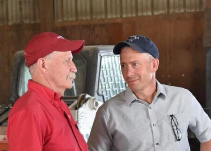 Dan Loy, left, director of the Iowa Beef Center, with Dan Thomson