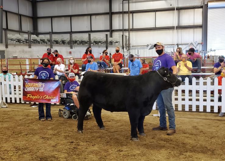 The steer raised by Rylie Timm and shown by Tate Schafer and Boone Myers was chosen as People’s Choice.