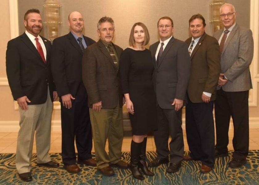 The National Potato Council's 2020 executive committee members are: R.J. Andrus (from left), Jared Balcom, Bob Mattive, Britt Raybould, Dominic LaJoie, Ted Tschirky and Larry Alsum.