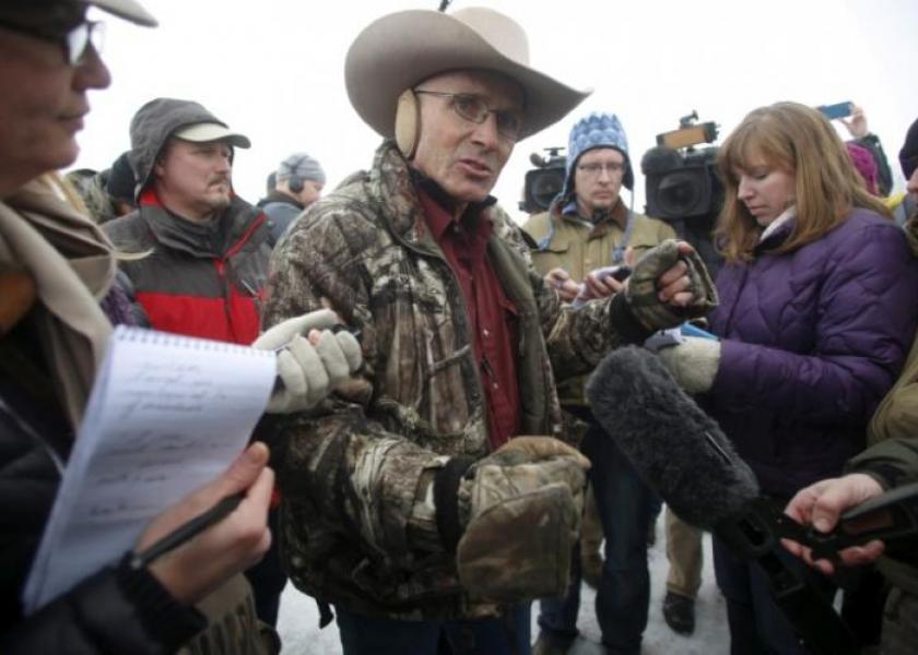 Lavoy Finicum talking to reporters.