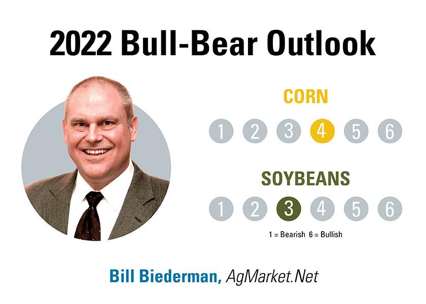 The price outlooks for corn and soybeans are initially about as different as a drought and a flood.