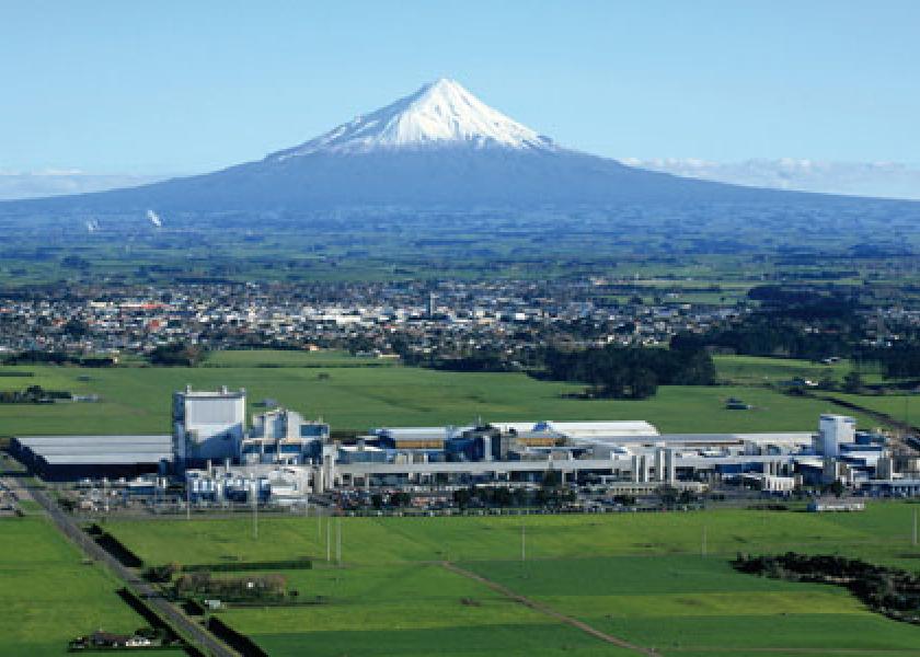 Fonterra Whareroa factory with Mt Taranaki